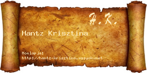 Hantz Krisztina névjegykártya